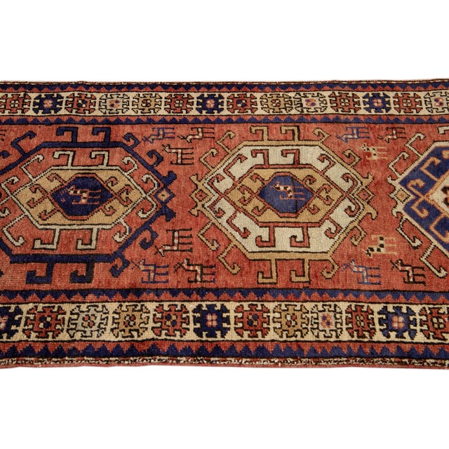 1920s Vintage Heriz Hanmade Rust Persian Wool Runner For Sale - Image 5 of 10