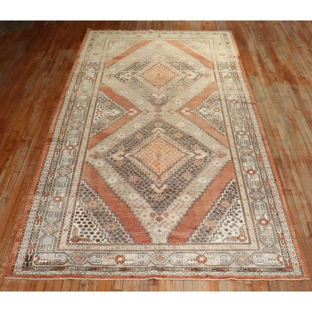Early 20th Century Early 20th Century Zabihi Collection Khotan Apricot Color Gallery Rug - 7' x 13'6" For Sale - Image 5 of 12