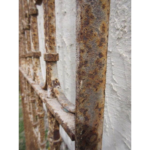 Metal Antique Victorian Iron Gate Architectural Salvage Door For Sale - Image 7 of 7