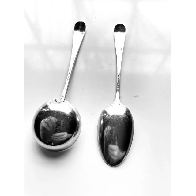 1910s 1910's Antiques Birks York Regency Silver Plate Teaspoon & Sugar Spoons- Set of 2 For Sale - Image 5 of 6