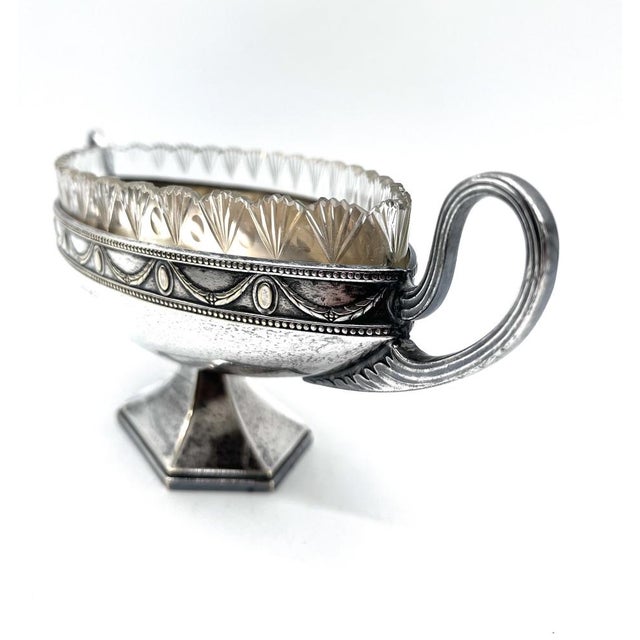 Antique Art Deco Silver-Plated Jardinière with Crystal Insert from WMF, Germany, 1930s For Sale - Image 9 of 18