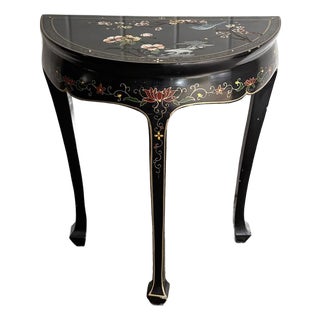 1960s-70s Black Asian Style Demilune Table For Sale