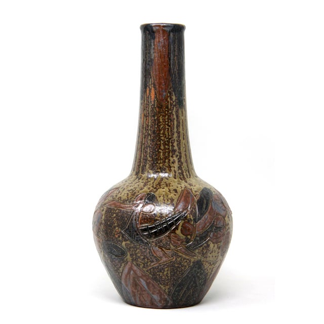 Ceramic Vintage Australian Aboriginal Style Figurative Incised Art Pottery Vase For Sale - Image 7 of 13