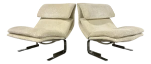 1970s Pair of Italian 'Onda' Lounge Chairs