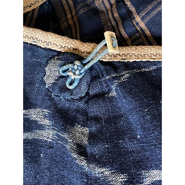 Japanese Indigo Kasuri Ikat Traveling Cape For Sale - Image 11 of 17