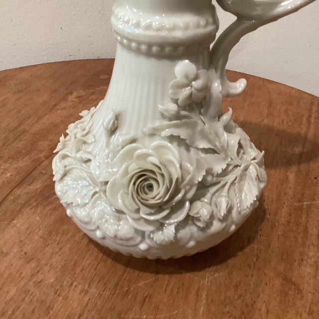 The Original Belleek Encrusted Porcelain Aberdeen Jug/Pitcher is a beautifully crafted piece of art pottery from Ireland....