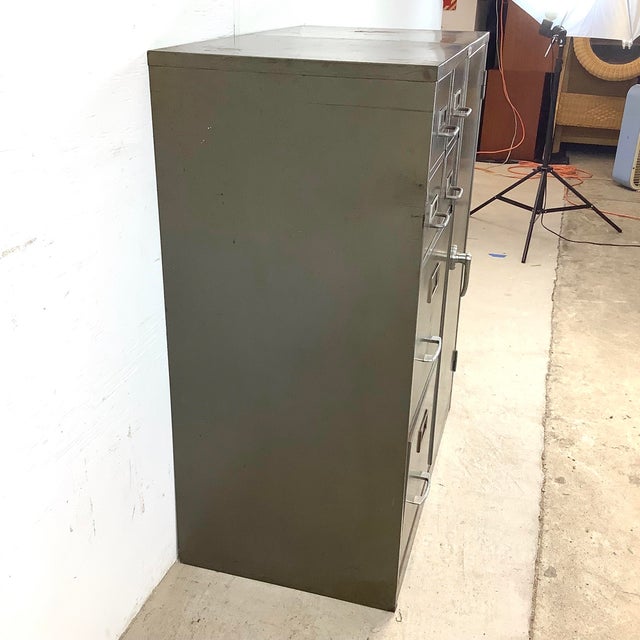 Metal Vintage Industrial Modern Filing Cabinet For Sale - Image 7 of 12