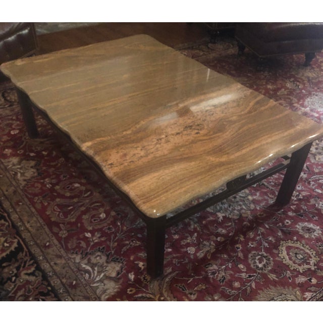 Beautiful Granite top, iron base. Very heavy custom made coffee table.