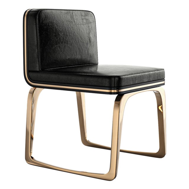 "Safari Xlix" Chair With Bronze, Stainless Steel, Tailor Made Leather For Sale - Image 4 of 9