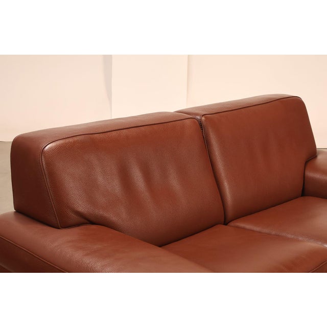 Contemporary Formenti Italian Leather Loveseat For Sale - Image 3 of 18