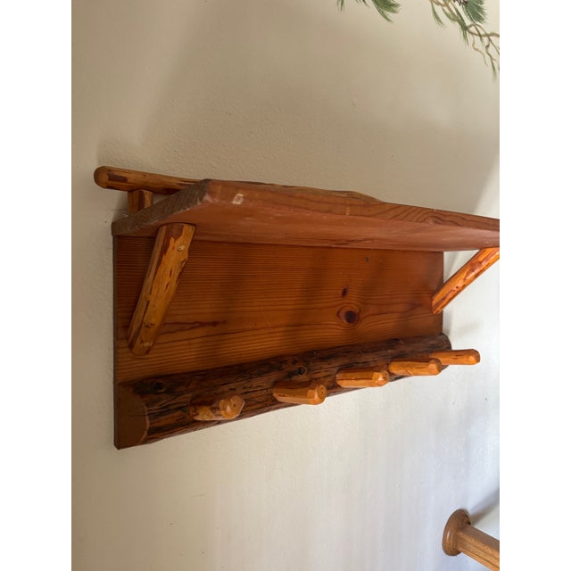 Vintage Camp Rustix Wood Shelf Rustic Coat Rack For Sale - Image 10 of 12