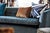 Contemporary Harlequin Triadic Fabric in Coast Blue For Sale - Image 3 of 3