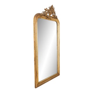 Antique European Louis Philippe Foliate Urn Wall Mirror For Sale