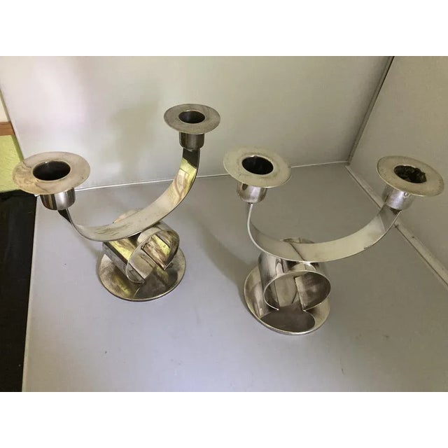 Art Deco Bauhaus Candlesticks, Set of 2 For Sale - Image 6 of 12