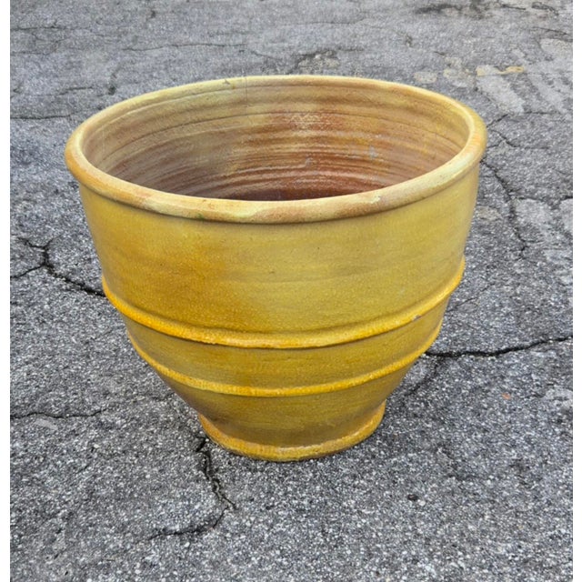 Moroccan Copilot Said: Moroccan Handcrafted Pottery Planter / Golden Yellow For Sale - Image 3 of 6