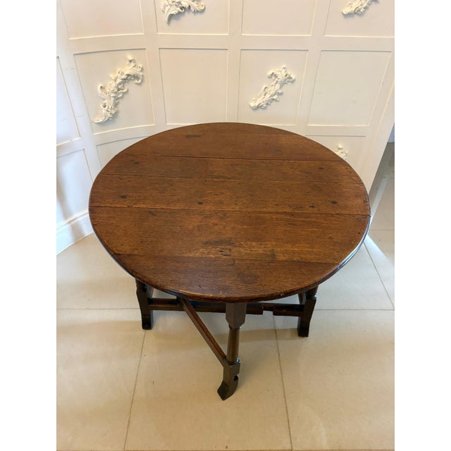 Antique Oak Gateleg Drop Leaf Dining Table, 1680s For Sale - Image 3 of 17
