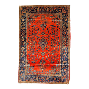 1920s, Handmade Antique Persian Sarouk Rug 4' X 6.4'