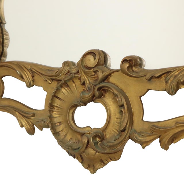 Italian Rococo Style Gilt Crested Mirror, 1960s For Sale - Image 10 of 18