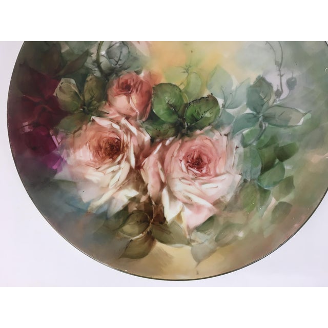 Ceramic French Majolica Floral Charger by Patti Zomber, Hand-Painted, 13.5" For Sale - Image 7 of 8