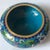 Chinese Vintage Cloisonné Enamel Lotus Bowl / Scholar's Brush Washer With Gilt Rim For Sale - Image 3 of 9
