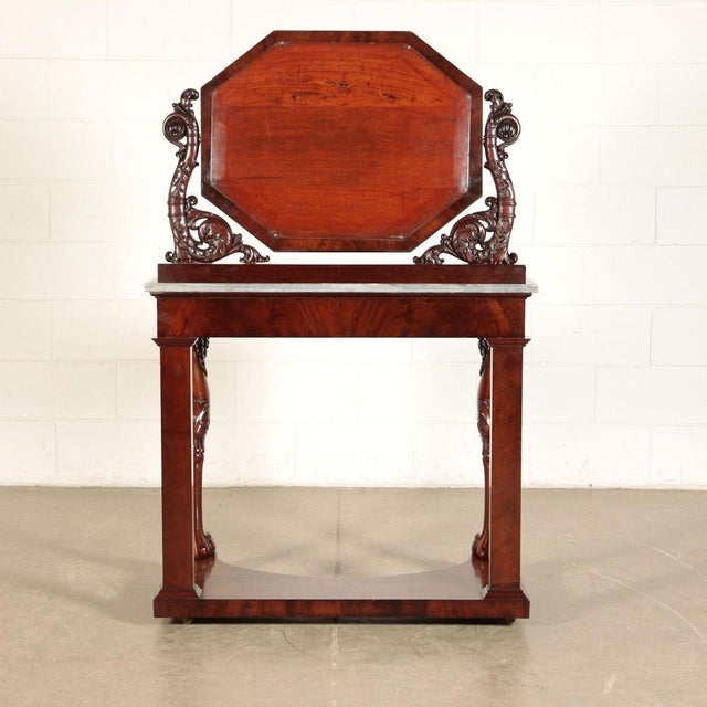 19th Century Genoese Console with Mirror in Mahogany, Italy For Sale - Image 14 of 14