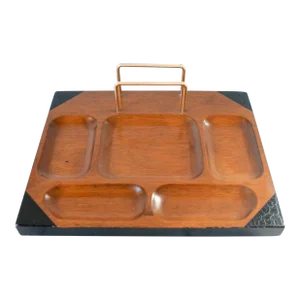 Mid-Century Walnut Dresser Top Valet by Swank
