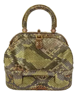 Vintage Judith Leiber Pink Gold Python Snakeskin 007 James Bond Bag