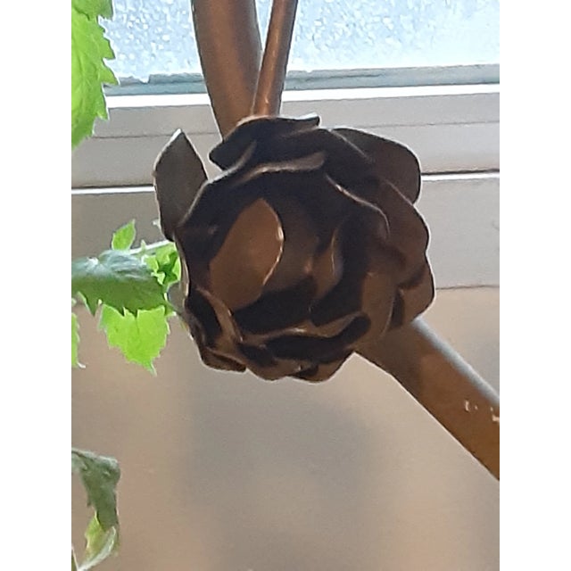 Metal MCM /Art Deco Italian Original Gold Metal and Glass Etagere/Plant Stand For Sale - Image 7 of 11