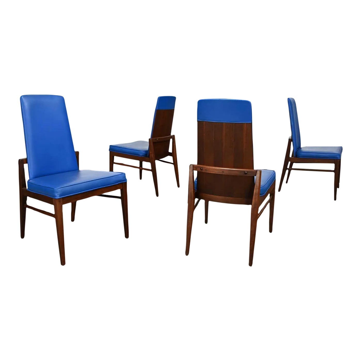 Vintage Mid Century Modern FosterMcDavid Cobalt Blue Faux Leather