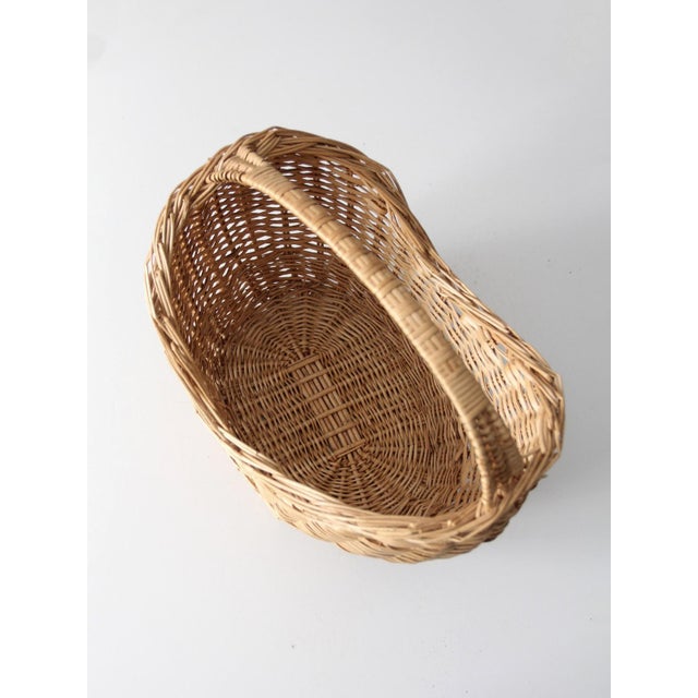 Vintage Wicker Gathering Basket For Sale - Image 9 of 11