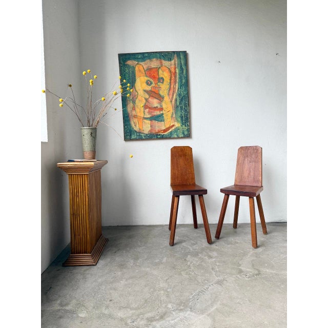 Brutalist Oak Chairs, 1950s, Set of 2 For Sale - Image 4 of 18