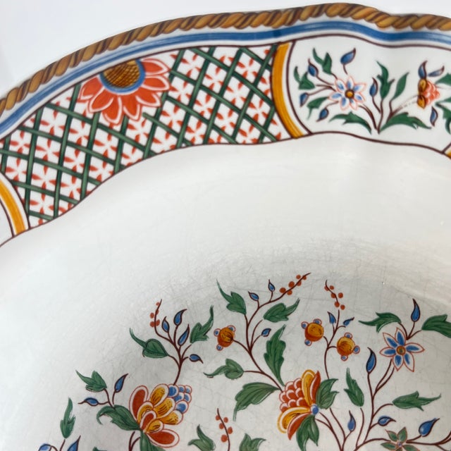 White Soup Plates with Rouen Sainfoin Pattern from Gien, 1990, Set of 10 For Sale - Image 8 of 10