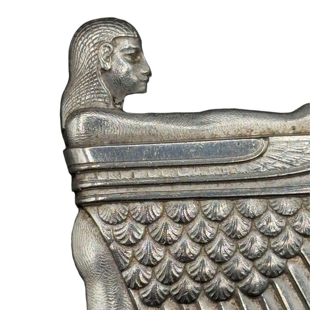Art Deco Revival Egyptian Goddess Isis Pin casted in 1800 Silver. This striking vintage pin features the iconic Egyptian...