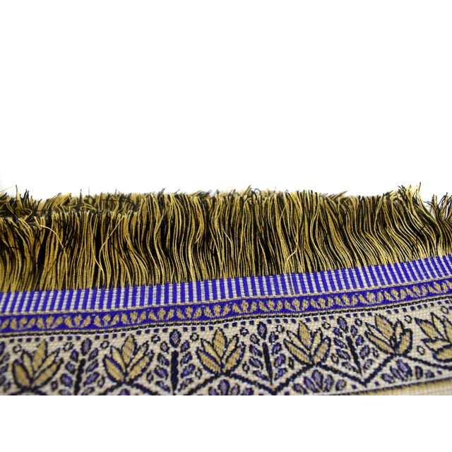 Egyptian Blue Floral Throw Shawl or Wall Hanging For Sale - Image 11 of 12