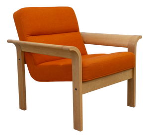 Danish Orange Oak Botium Lounge Chair from Magnus Olesen, 1970s