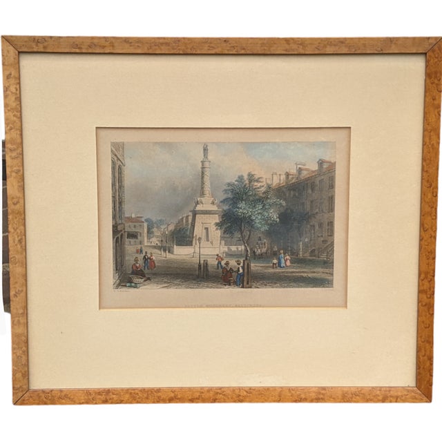 Late 1800's Antique Cityscape Engravings in Burlwood Frames- a Pair For Sale - Image 4 of 12