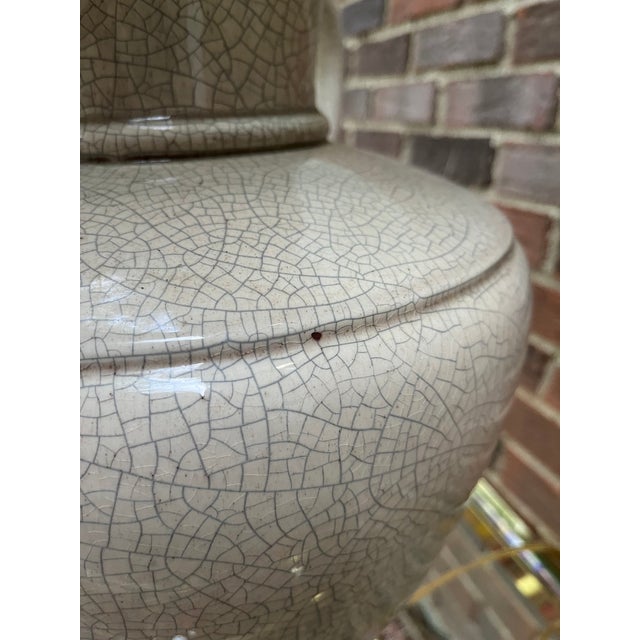 Gray Vintage Water Jug Table Lamp With Drum Shade For Sale - Image 8 of 9