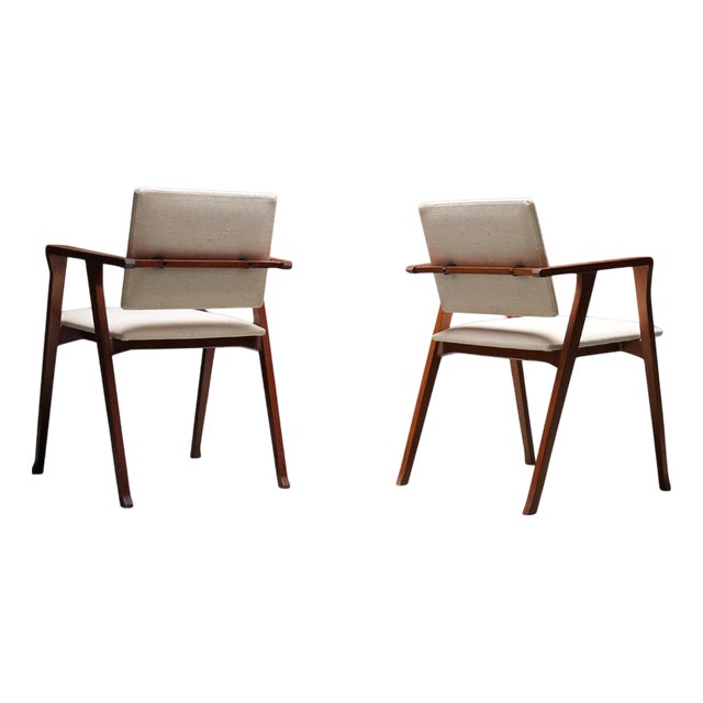 Luisa Armchairs in Oak, Metal and Fabric attributed to Franco Albini for from Poggi, Italy, 1949, Set of 2 For Sale