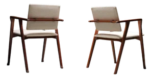 Luisa Armchairs in Oak, Metal and Fabric attributed to Franco Albini for from Poggi, Italy, 1949, Set of 2