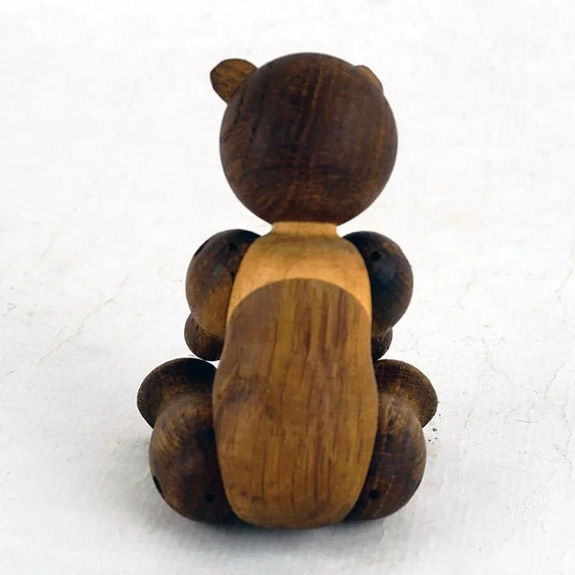 Vintage Scandinavian Oak Bear attributed to Kaj Bojesen, Denmark, 1950s For Sale - Image 4 of 9