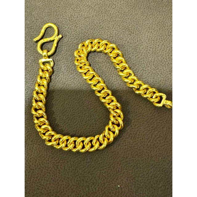2020s Cuban Link 24 Karat Pure Yellow Gold Solid Bracelet, 46.8 Gm, Unisex , 8 Inch For Sale - Image 5 of 8