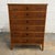 A vintage Danish six-drawer chest dating to the 1950s, with warm teak drawer fronts, beech-toned case construction, and...