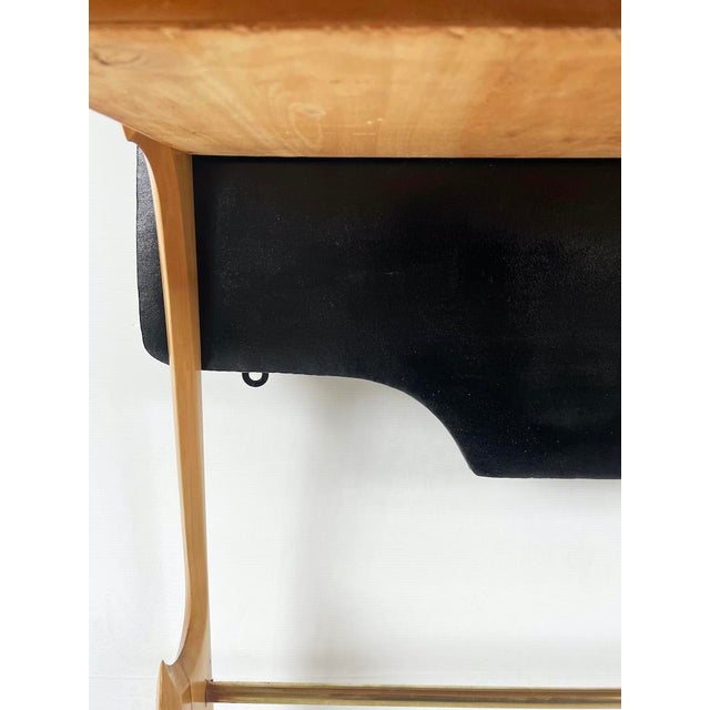 Wood Vintage Brass and Wood Console, 1950s For Sale - Image 7 of 16