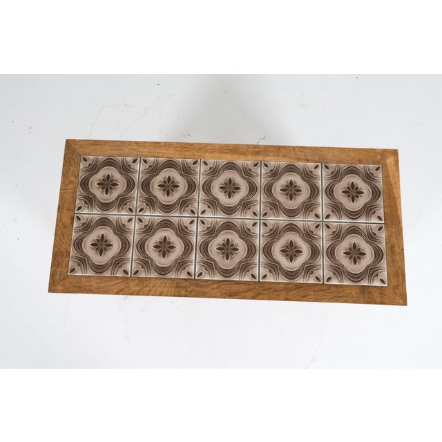 Mid 20th Century Danish Oak & Tile Table/Cabinet in the Manner of Henning Kjaernulf For Sale In Providence - Image 6 of 11
