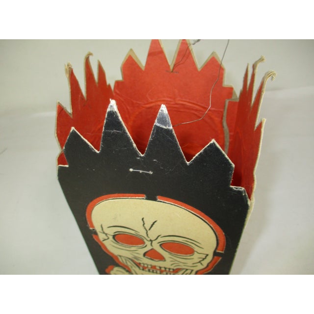 Black Vintage Halloween Skull and Crossbones Lantern For Sale - Image 8 of 16