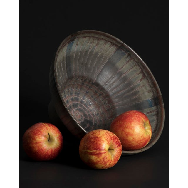 Ceramic Footed Fruit Bowl by Fridegart Glatzle for Karlsruher Majolika, 1970s For Sale - Image 10 of 10