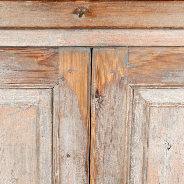 19th Century Swedish Original Hand-Painted Pine Sideboard Buffet Cabinet For Sale - Image 11 of 18