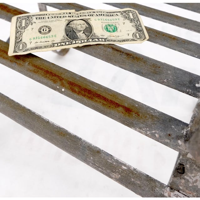 Heavy Antique Wrought Iron Outdoor Chairs His & Hers For Sale - Image 10 of 18