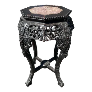 Antique Japanese Meiji Carved Side Table