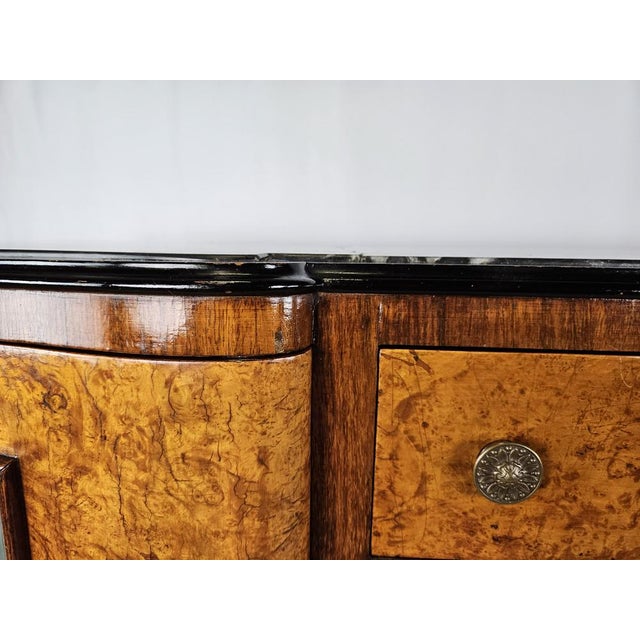 Chippendale Sideboard with Marble Top and Sliding Glass, Italy, 1920s For Sale - Image 12 of 18